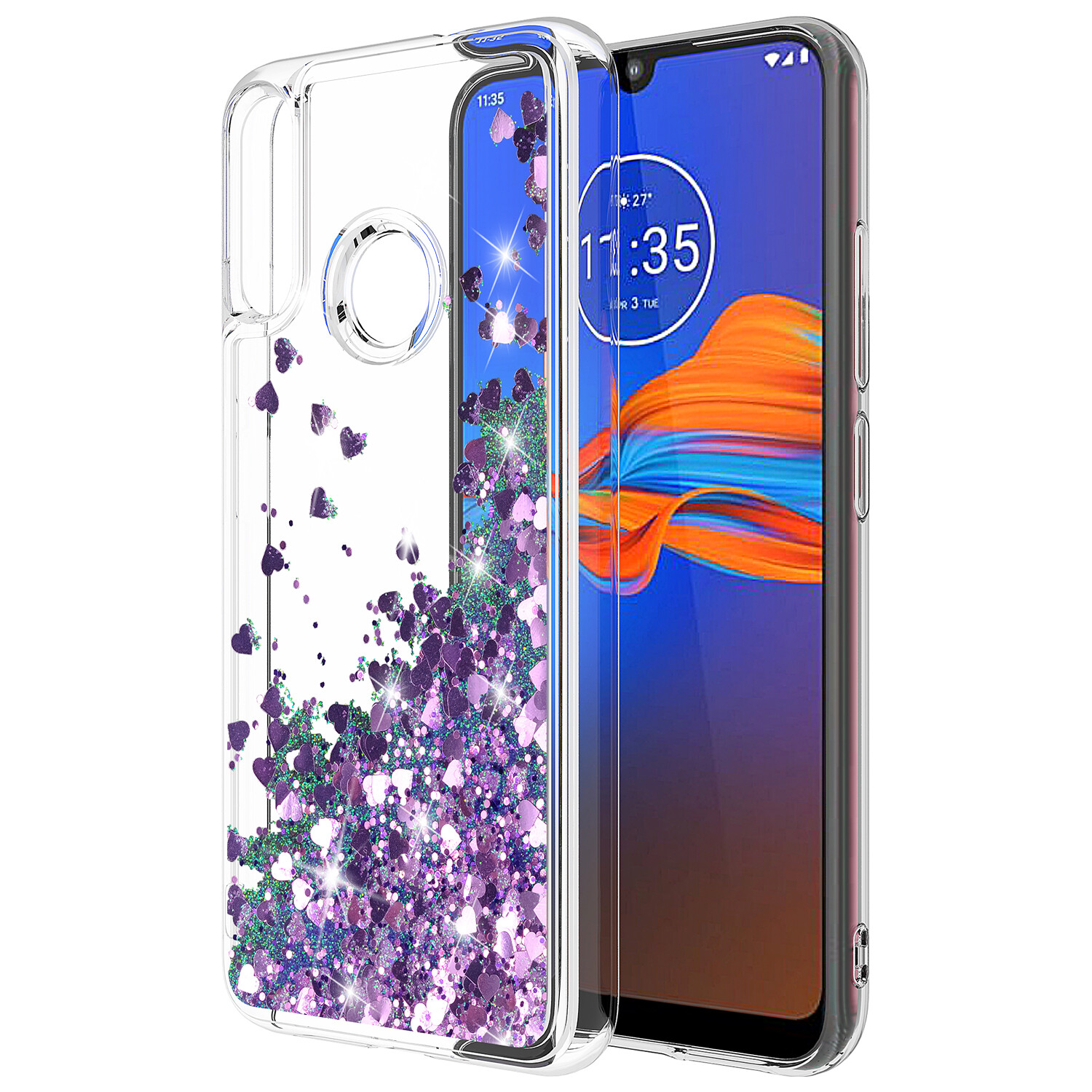 For Moto E6 Plus Quicksand Glitter Case
