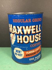 VTG Maxwell House "No-Key" Coffee Can 1 lb Regular Grind No Lid Empty