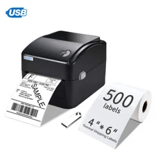 VRETTI Thermal Shipping Label Printer 4x6 USB w/500 Labels For UPS POSHMARK ETSY