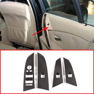 ABS Carbon Window Lift Switch Panel Trim Cover For BMW 5 Series E60 E61 04-06