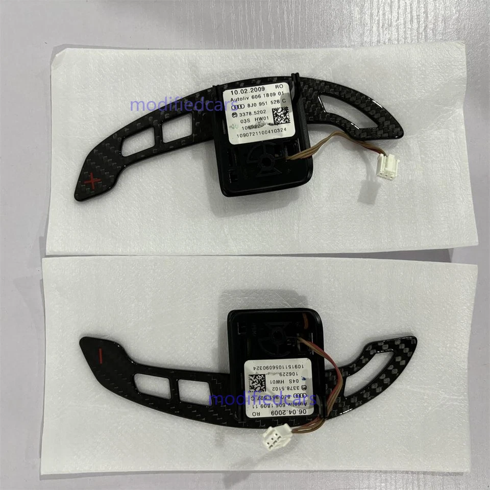 Paletas de cambio de volante 100 % fibra de carbono real para Audi R8 Custom 2008-2015 Foto 2 de 4