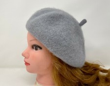 Women Beret 100 Wool Gray French Beret Ladies Hat Winter Gift Beanie