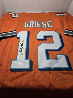 Bob Griese Autographed/Signed Jersey JSA COA Orange Custom Jersey Miami  Dolphins