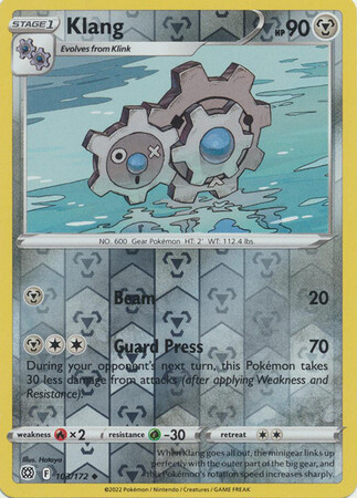 KLANG 103/172 BRILLIANT STARS POKEMON (REVERSE HOLO, NM)