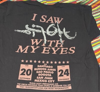 Travis Scott MetLife T-shirt  I Saw Utopia With My Eyes  Limited, Size medium