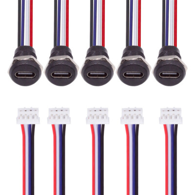 CY DIY OEM Type C Female to 4Pin Header Pitch=2.0mm Panel Mount Cable DC 5V