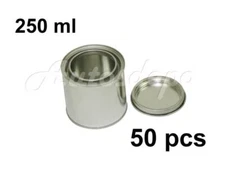 1/2 pint Size , 250 ml Empty Metal Paint Can With Lid (50 Cans and 50 Lids)