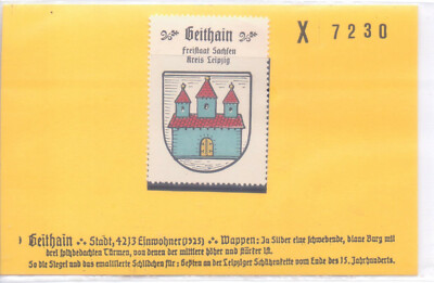Reklamemarke Wappen von Greithain Sachsen von 1925 (B997)