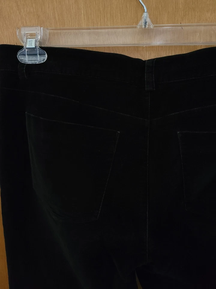 Talbots Stretch Ink Black Velvet Pants, Size 10, Bootcut 5-pocket Cotton/Poly  - Image 4 of 4