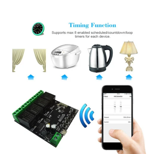 4CH WiFi RF Smart Switch Module Google Alexa Smart Life APP Wireless Controller - Image 4 of 4