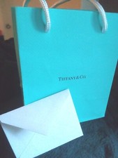 Authentic Tiffany  Co. Blue Gift Bag Envelope Card Jewelry Christmas Wrapping
