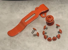 Flat Orange Stainless Screws Axis Bar Pocket Clip For Benchmade 535 Bugout Knife