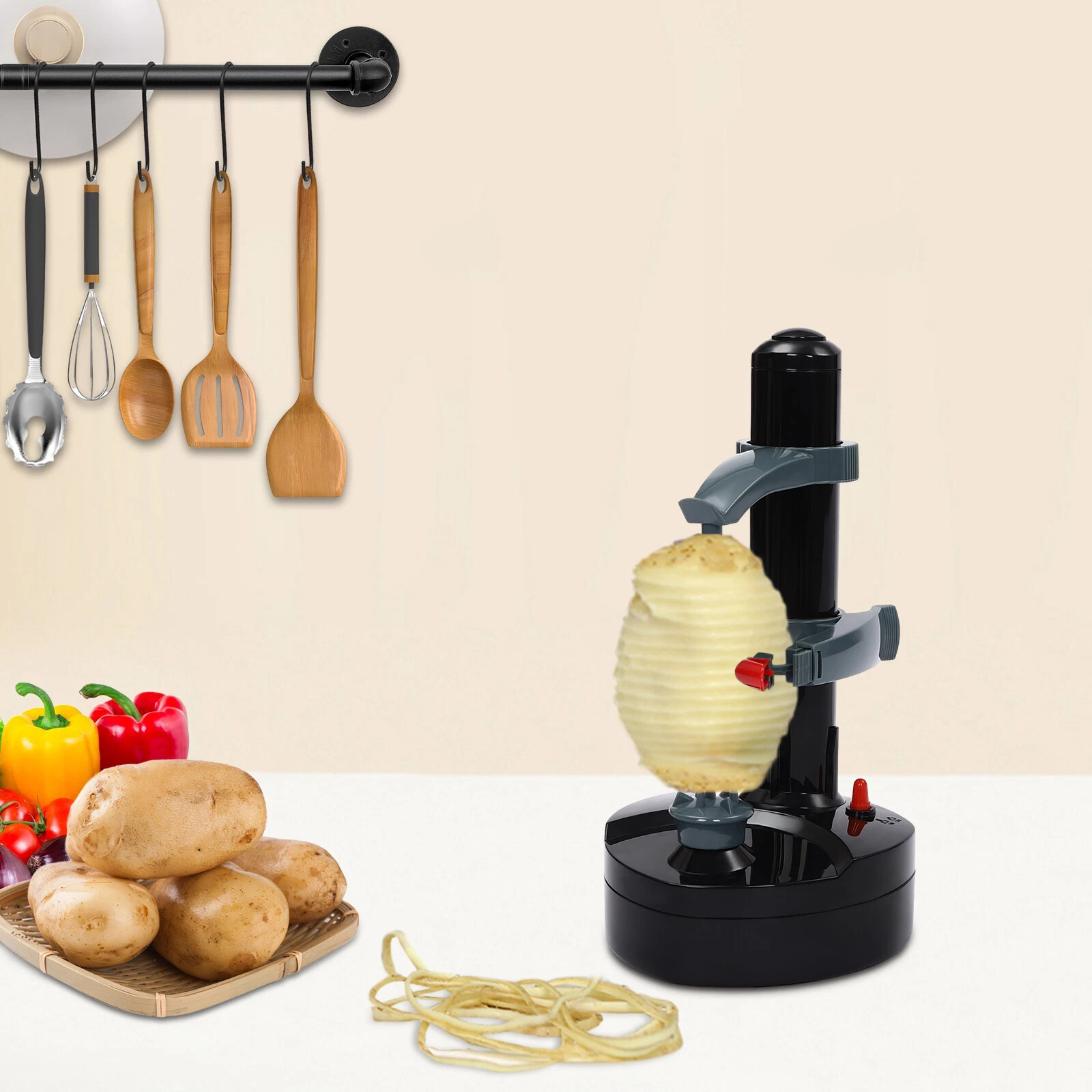 Commercial Electric Potato Peeler Apple Pear Fruit Quick Peeling Tool 110V