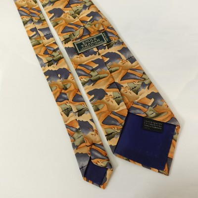 Abstract Art Neck Tie Mens Brown Silk Bold Dress Eclectic Abstract Art Neck Tie Mens Brown Silk Bold Dress Eclectic
