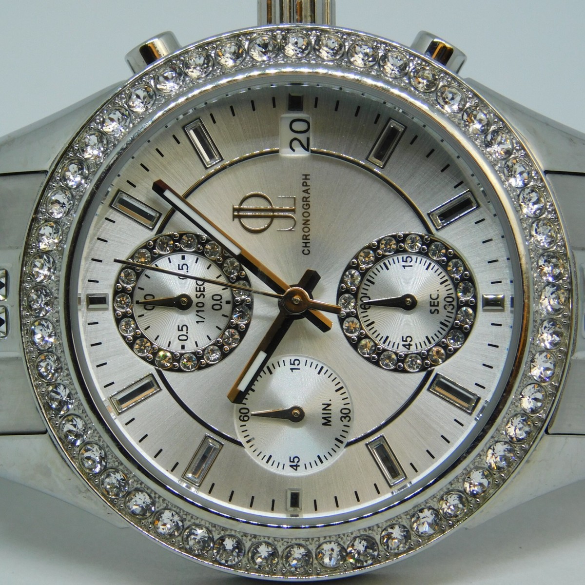 JLO JENNIFER LOPEZ FMDJL300 All St. Steel Quartz Women's Watch Sz