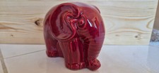 Spardose Elefant Retro Keramik weinrot lasiert ohne Beschädigungen 