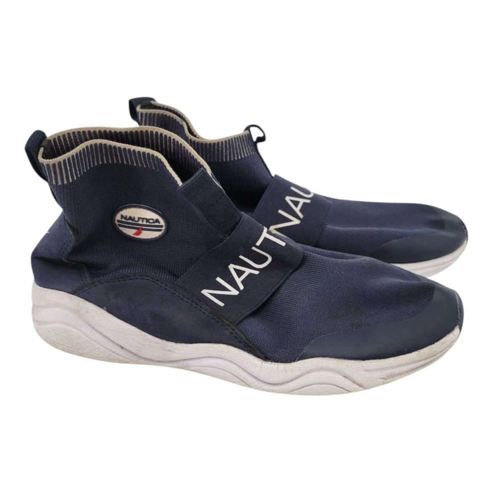Nautica Unisex Kids Blue Sneakers High Top Sock Slip On Size 5 - Image 3 of 4