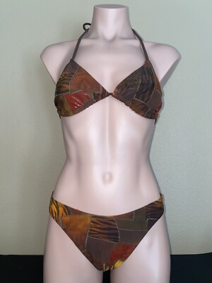Rare Vintage Ritchie Swimwear Animal Print Bikini Size 5/6