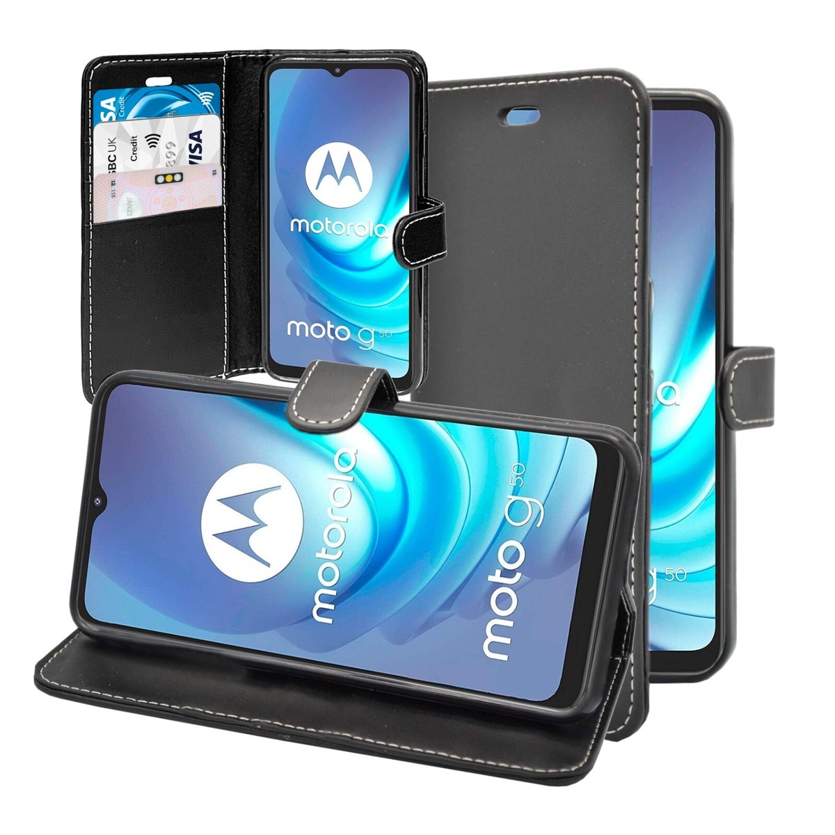 Per Motorola Edge 50 Fusion Custodia Flip Portafoglio in pelle Slot per scheda Cover magnetica per