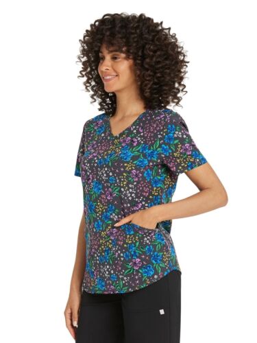 Scrubstar Women's Blooming Petals V-Neck Scrub Top 3XL New Medical Uniform New - Picture 5 of 7