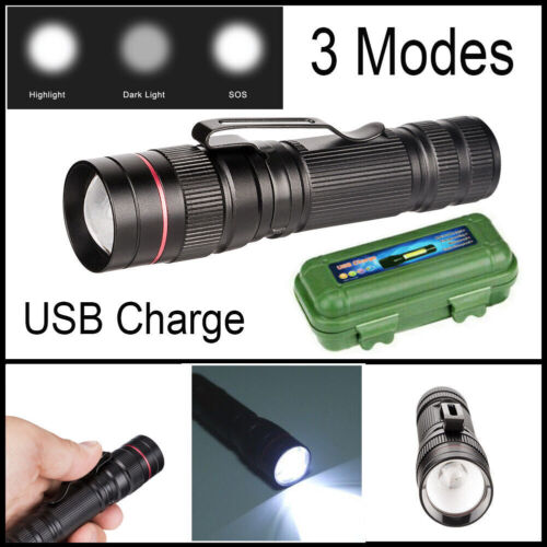 1200000LM Linterna LED Luz Táctica Antorcha Súper Brillante Lámpara Recargable USB - Imagen 3 de 22