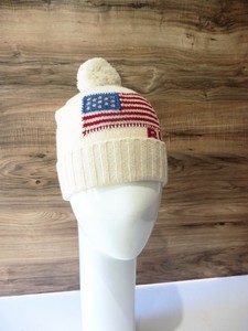 cream wool bobble hat