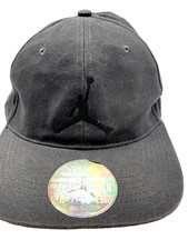 Jordan Curve Brim Cap Hat Black Youth Boys Adj. Black Embroidered
