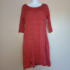Peruvian Connection Dress Small Heathered Pima Cotton Pockets Classic Lagenlook