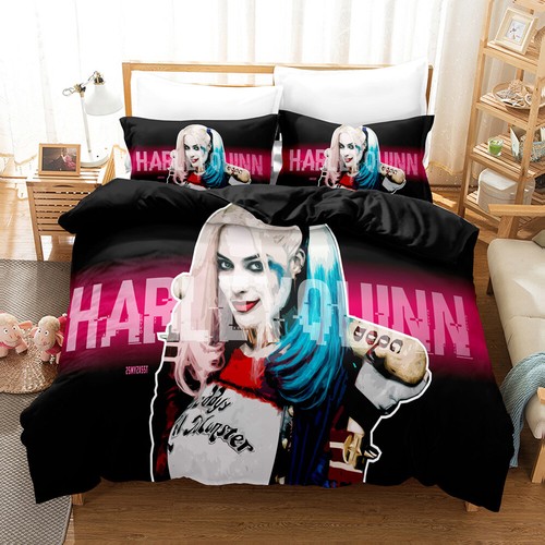 Harley Quinn Joker Quilt Duvet Doona Cover Set Bedding Soft Pillow Case Queen AU - Picture 15 of 52