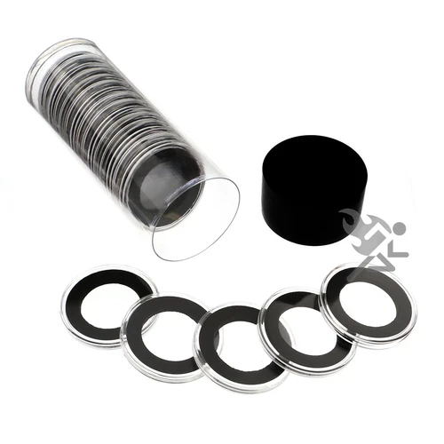1/2oz Gold Eagle Coin Holders, Black Capsule Tube & 20 AirTite 27mm Black Rings