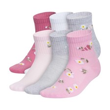 adidas Cushioned Graph 2.0 6Pack Quarter Socks Girls Size M  SB1158-KL5214