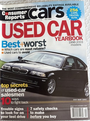 #ad Consumer Reports Used Car Yearbook 2004 Best Worst Reliability Guide $21.50