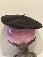 Vintage Unisex Adult Brown 100  Wool Beret Basque DeLuxe Bohemian Retro Style