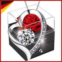 Ewige Rote Rose Handgefertigt Konservierte Blumen Geschenk Box FüR Damen