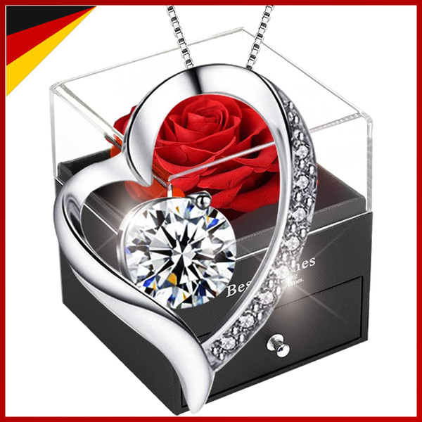 Ewige Rote Rose Handgefertigt Konservierte Blumen Geschenk Box FüR Damen-image