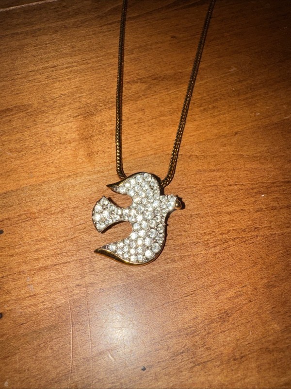 Swarovski Dove Crystal Pave' Necklace Vintage -in Excellent Condition