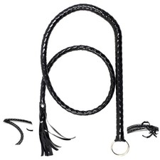 1Pc Faux Leather Black Whip Costume Whip Horse Riding Crops Equestrianism Whips