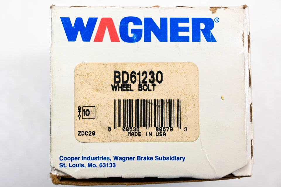Pernos de tuerca de rueda Wagner BD61230 1/2"-20 cantidad 10 NOS Foto 3 de 3