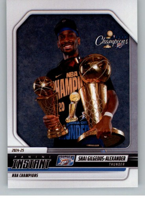 #ad 2025 Panini Instant NBA Finals Oklahoma City Thunder Championship Cards $13.99