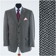 Mens CANALI Size UK 42R Italian Grey Wool Textured Sport Coat Blazer Jacket