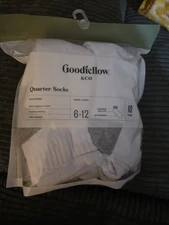 Goodfellow & Co Men’s QUARTER/ANKLE Socks WHITE Cushioned Wicking 10pr