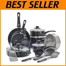 Toxin-Free Ceramic Nonstick Cookware Set, Soft Grip Handles