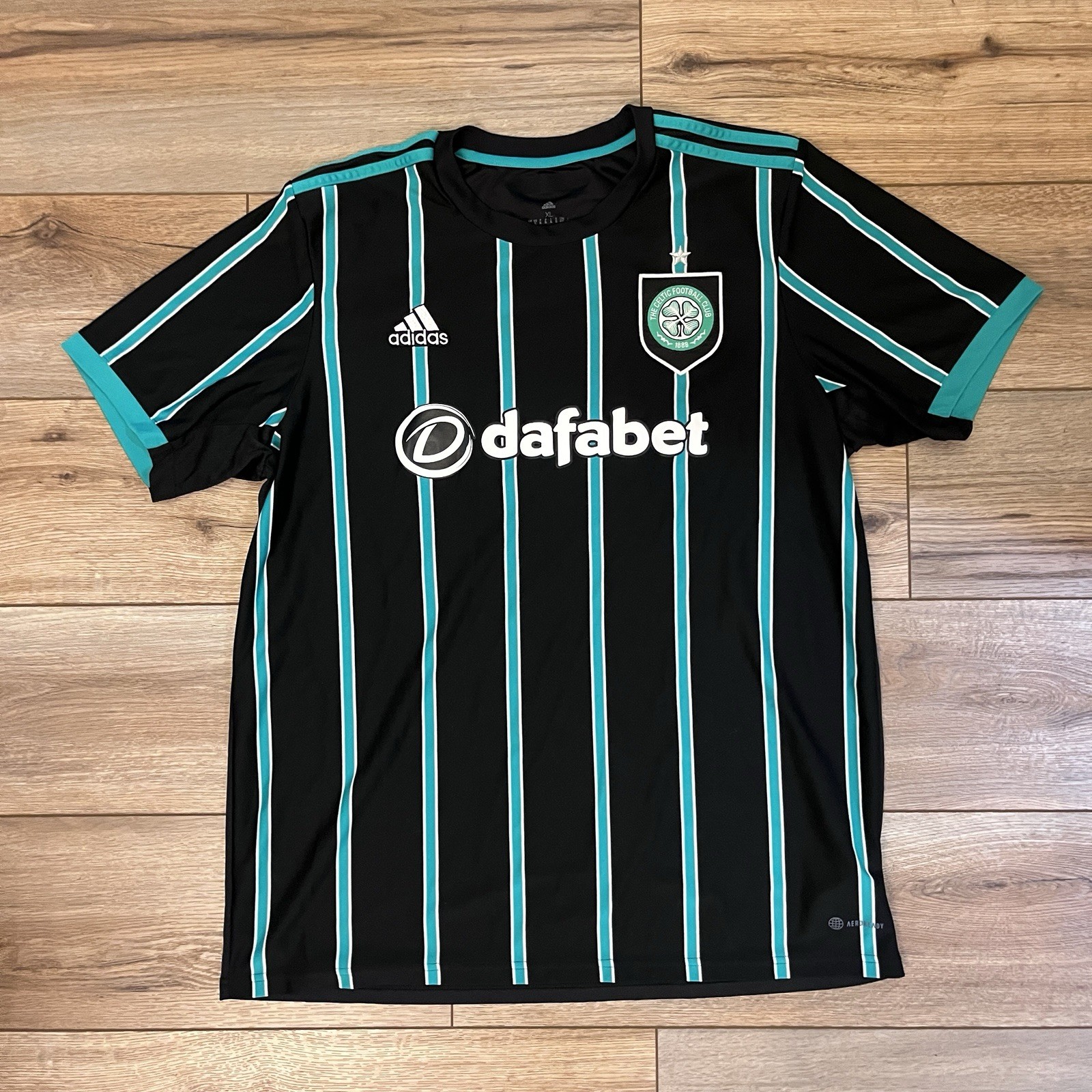 Adidas Celtic FC 2022-23 Away Football Shirt Soccer Jersey Size XL Black Green