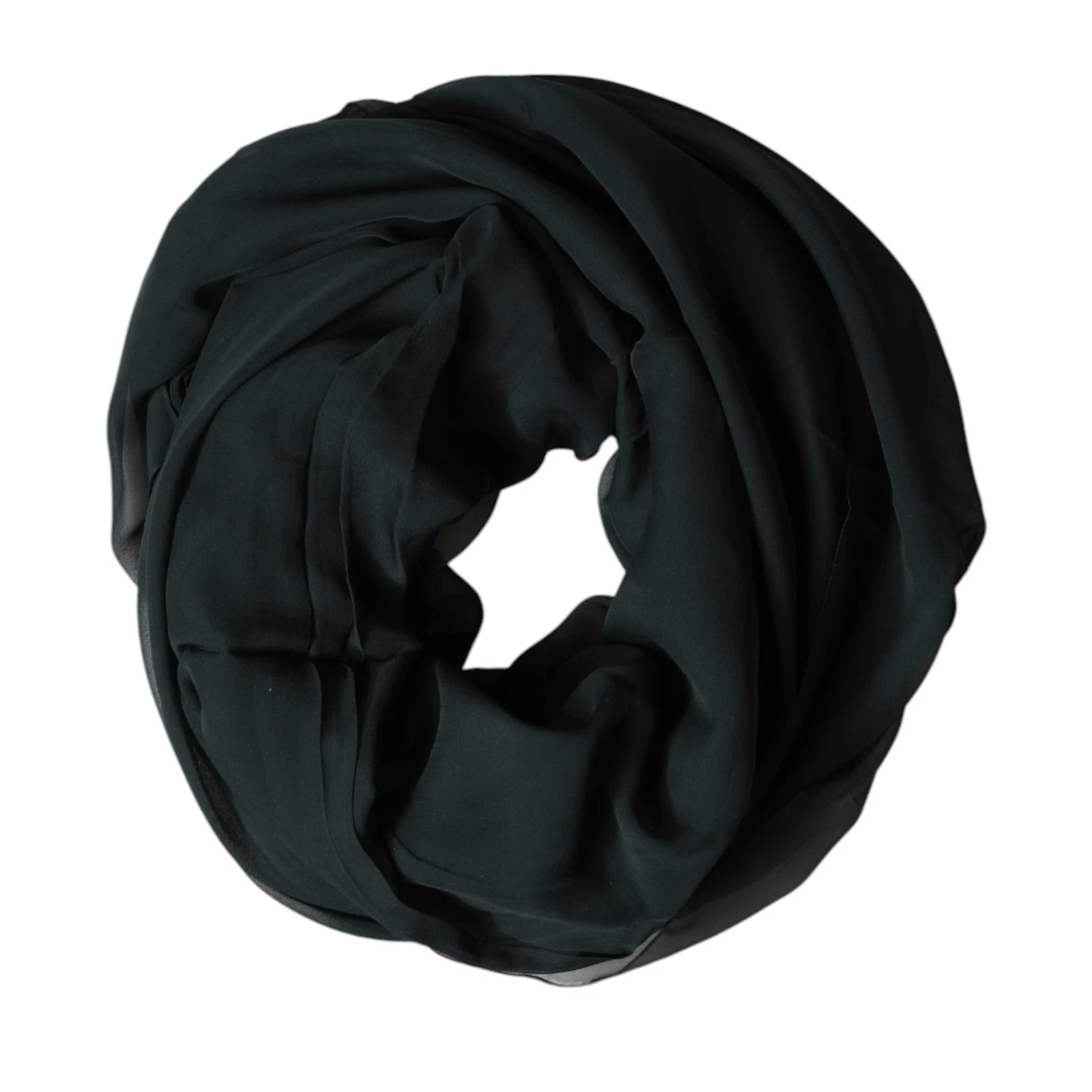 DOLCE & GABBANA Scarf Dark Green Stole Silk Neck Wrap Shawl 198cm x 130cm 750usd