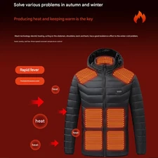 26 Areas Electric USB Heated Jacket With Battery Men Women Heating Thermal Coat