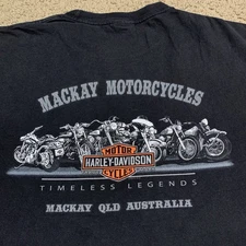 Harley Davidson Mens L Black Short Sleeve Shirt Biker Chopper Mackay Australia