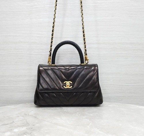 CHANEL Chevron Coco Handle Small Flap Bag A92990 156837874
