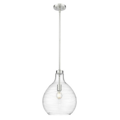 Z-Lite Bon Air 1 Light 13'' Pendant, Brushed Nickel/Clear - 496P13-BN