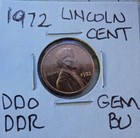 1972 Lincoln Memorial Cent DDO - DDR  GEM BU - Red RD — photo 1