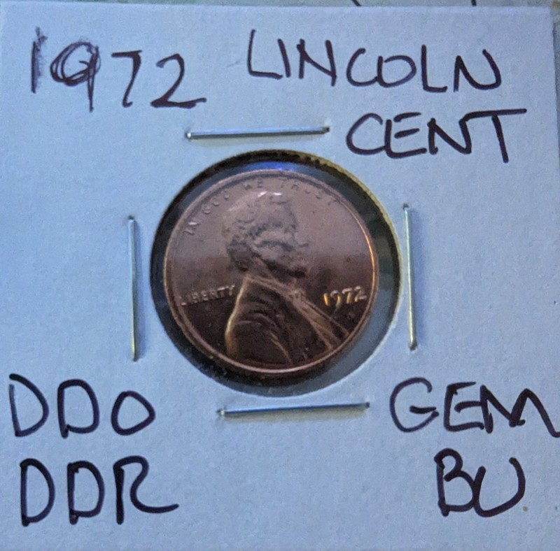 1972 Lincoln Memorial Cent DDO - DDR  GEM BU - Red RD